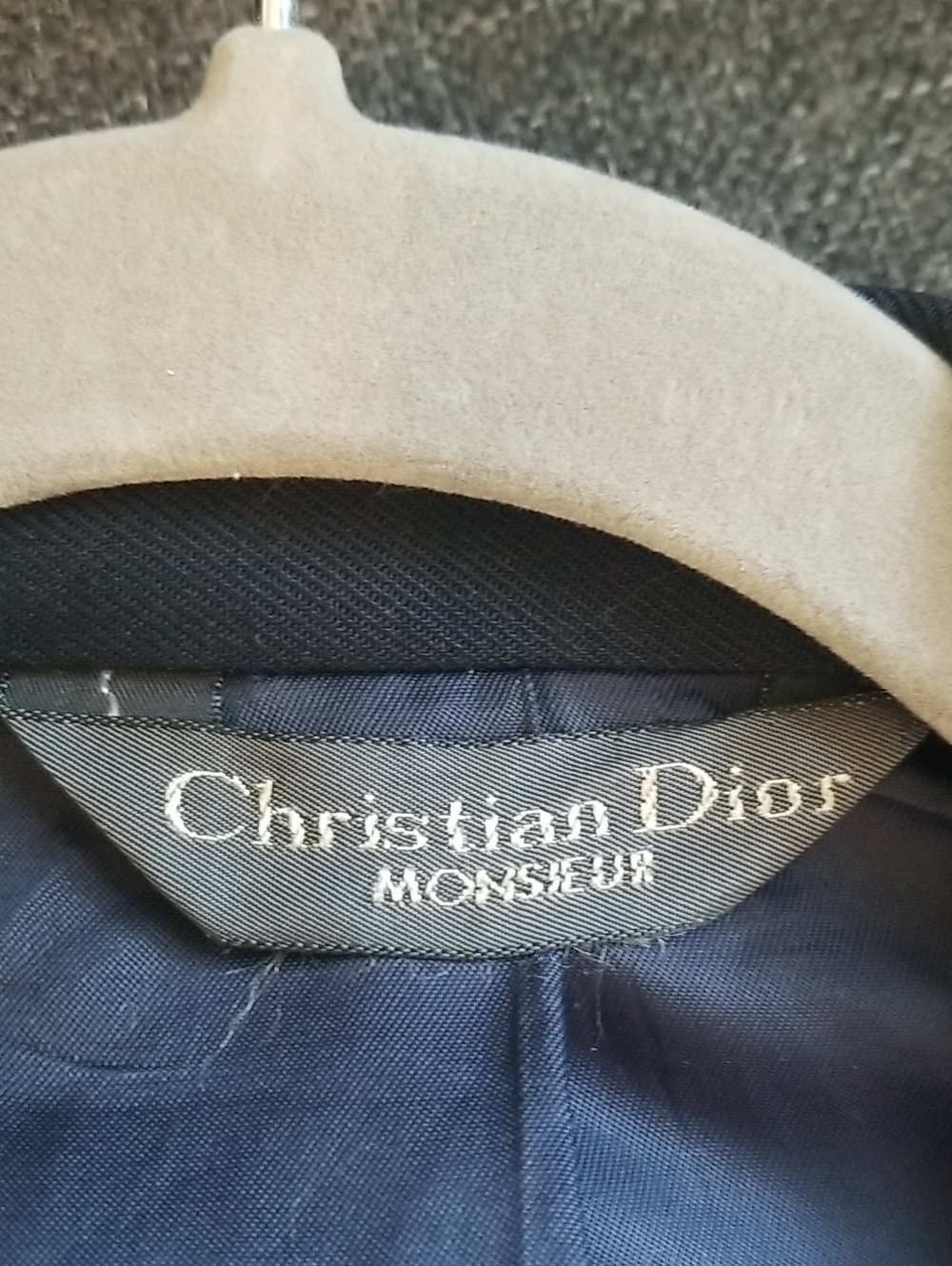 Christian Dior Monsieur Vintage Woven mens jacket size 40 navy blue EUC - Picture 2 of 5